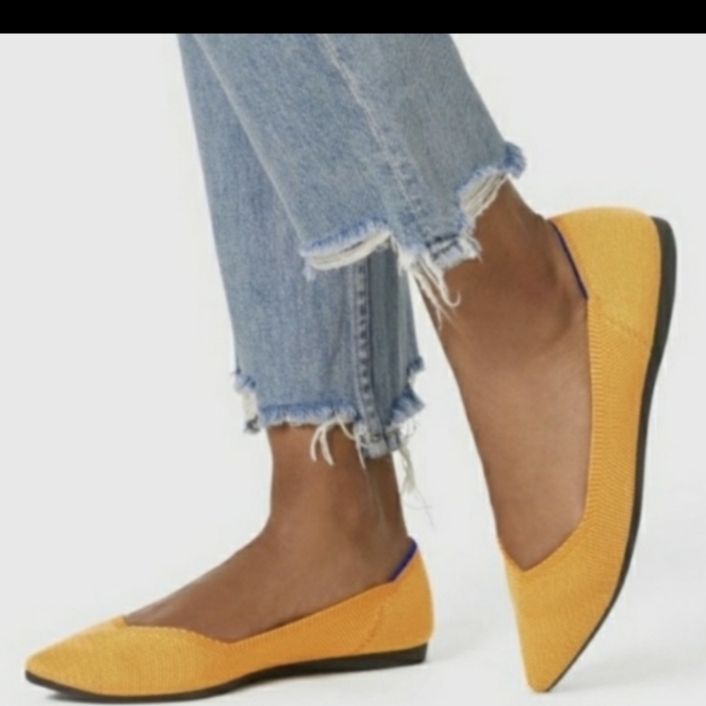 Rothy's size 5 "The Point" flats marigold yellow